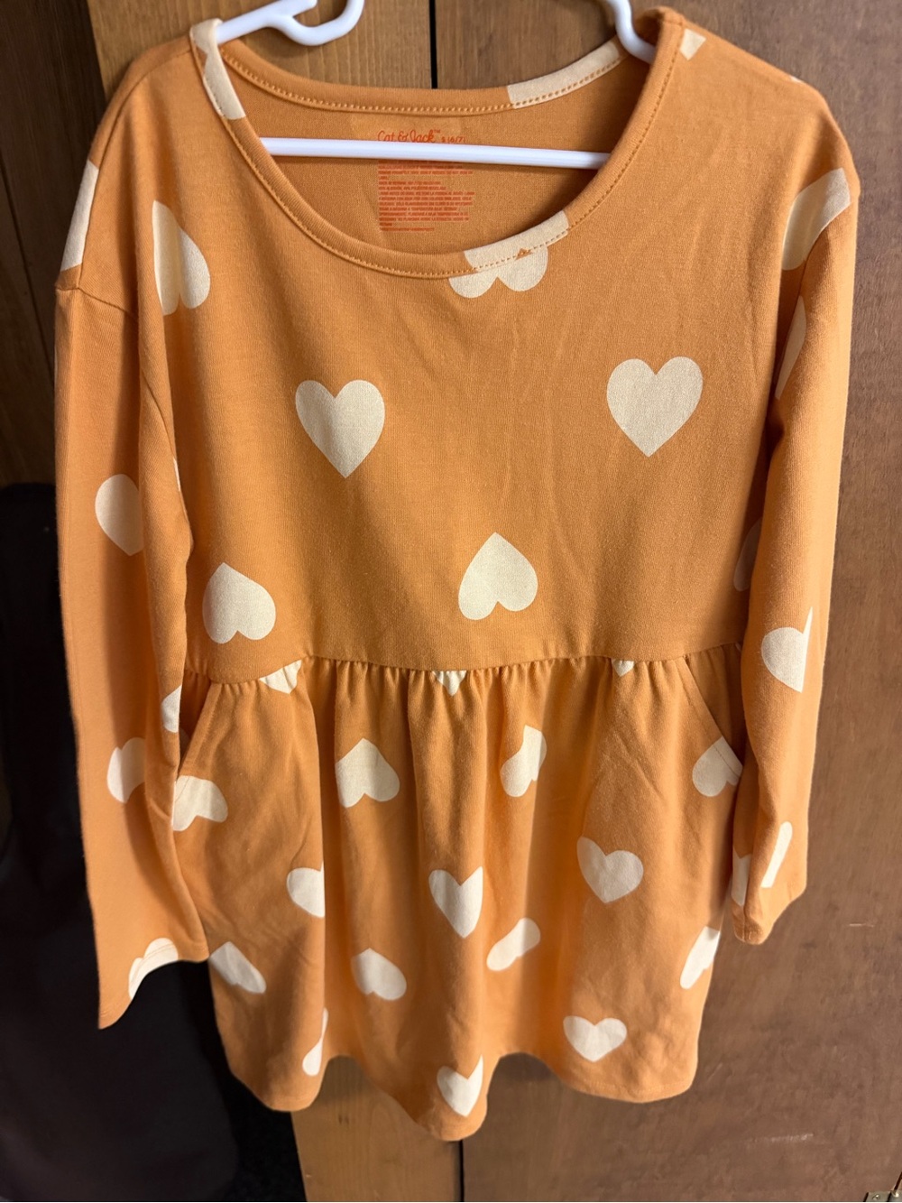 a mustard yellow Cat & Jack girls' long-sleeve dress